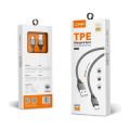 USB kabel LDNIO LS441 Type-C USB sivi 1m
