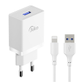 Kucni punjac KONFULON JK77 2.4A sa IPhone lightning kablom beli 1m