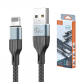 Kabel KONFULON DL40, 5A, 120W, USB na IPhone Lightning sivi 1m