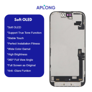LCD za IPhone 16 + touch screen crni APLONG (SOFT OLED)