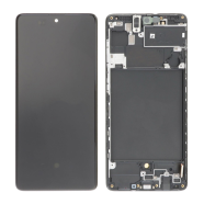 LCD za Samsung A71/ A715F + Touch Screen crni WITH FRAME F-ORG SP